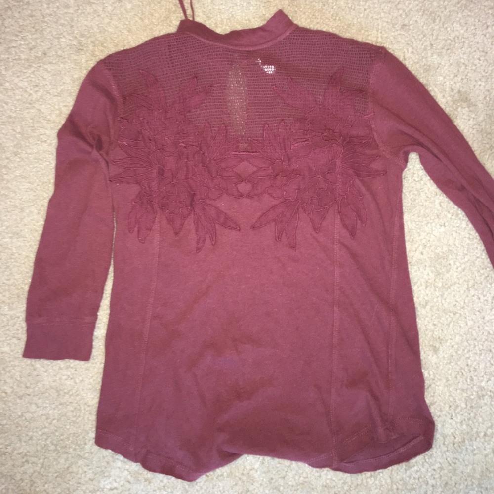 Free people crop sleeve shirt