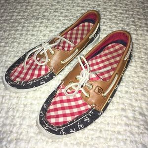 Sz 6 Sperry Top-Sider Navy/Red Shoes 4th of July
