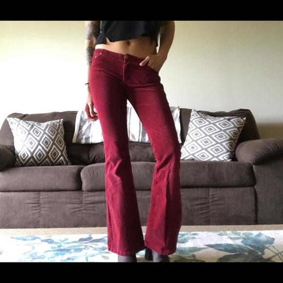 💥Sold💥Red Corduroy Flared Pants - Picture 2 of 2