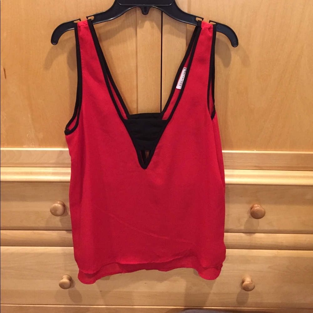 Socialite Red Cut Out Tank