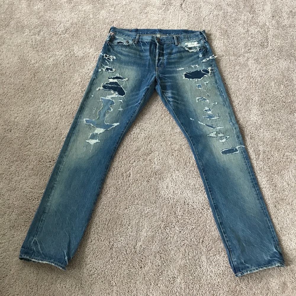Ralph Lauren Denim And Supply Distressed Denim