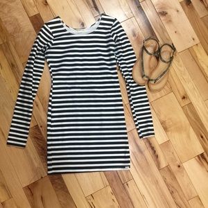 Billabong Black & White Striped Dress Size S