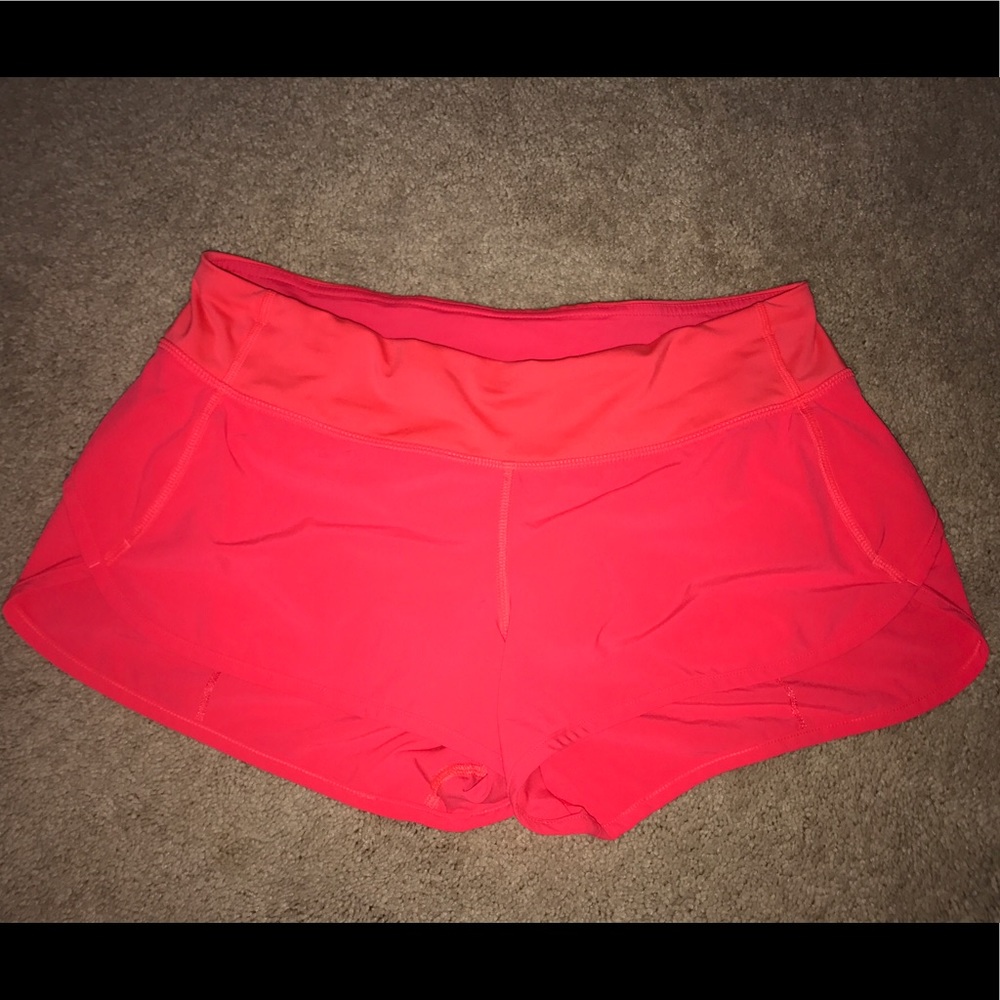 Lululemon Speed Shorts 2.5 inseam - Bright Coral