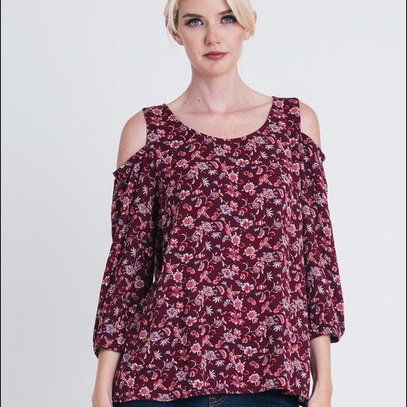 🌻 Charlotte Burgundy Top - Picture 1 of 3