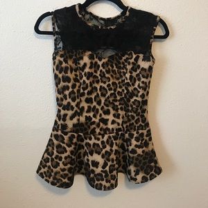 A'gaci cheetah peplum top