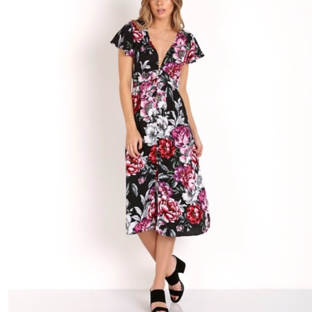 Auguste Hazel Day Dress Hazel Blossom Black