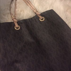 MK monogram leather bag