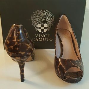 Vince Camuto Leopard Patent Pumps