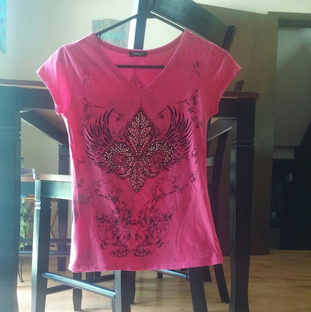 Bright Pink, Printed Top
