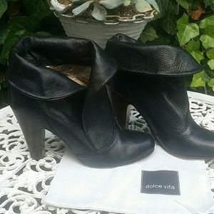 Dolce Vita Leather Ebony Boots, Sz: 8