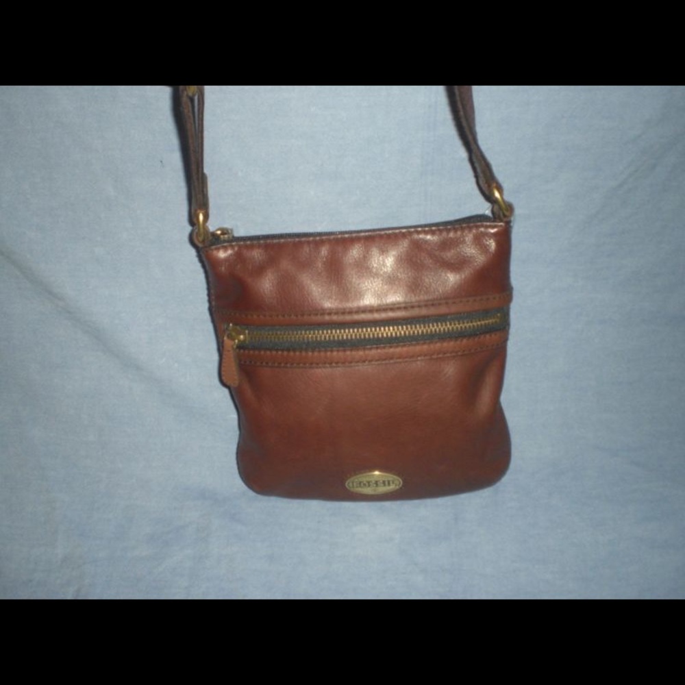 Brown fossil mini crossbody