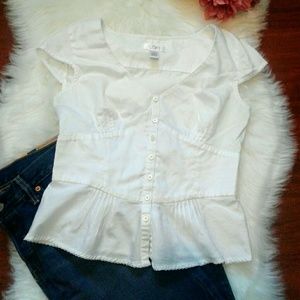 Final SALE 🎆 LOFT short sleeve button down blouse
