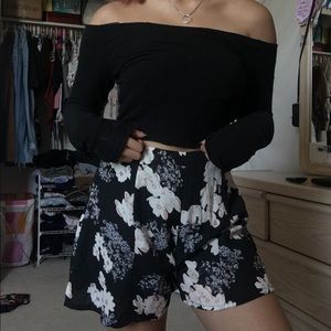 High waisted floral shorts