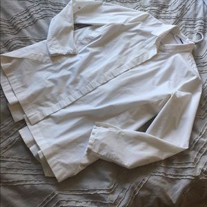 Small elie tahari white button down tunic