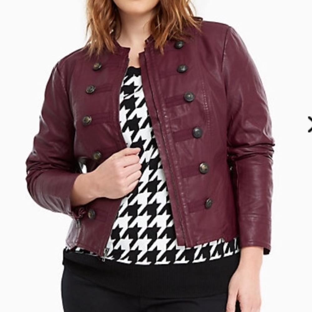 Torrid Faux Leather Military Jacket