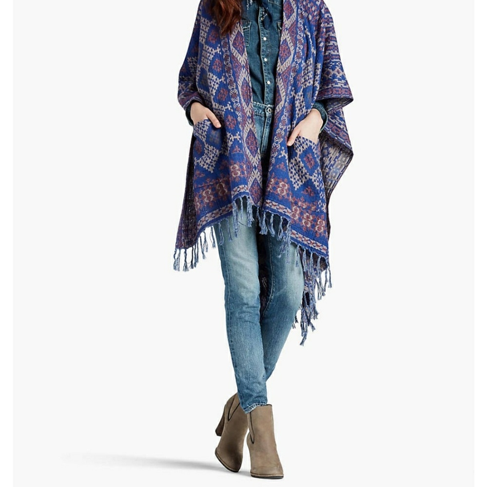 Lucky Brand Patchwork 2 Pocket Poncho