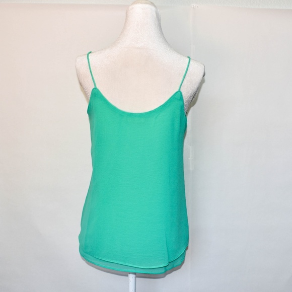 Teal Green Spaghetti Strap Tank Top Chiffon - Picture 4 of 6