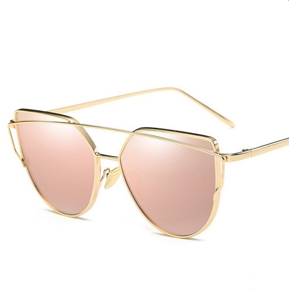 Cat Eye Rose Gold Sunglasses - Picture 2 of 3