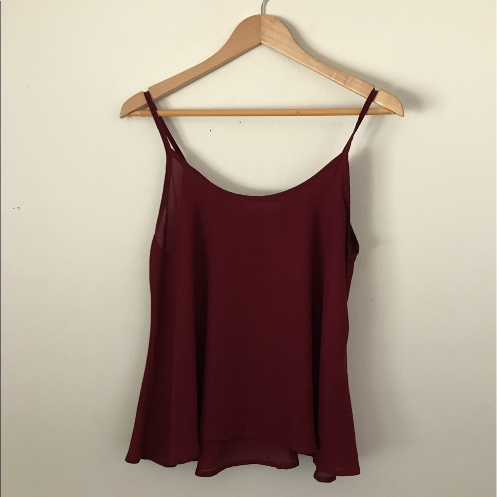 Cute, flowy dark red top - perfect summer tank/tee