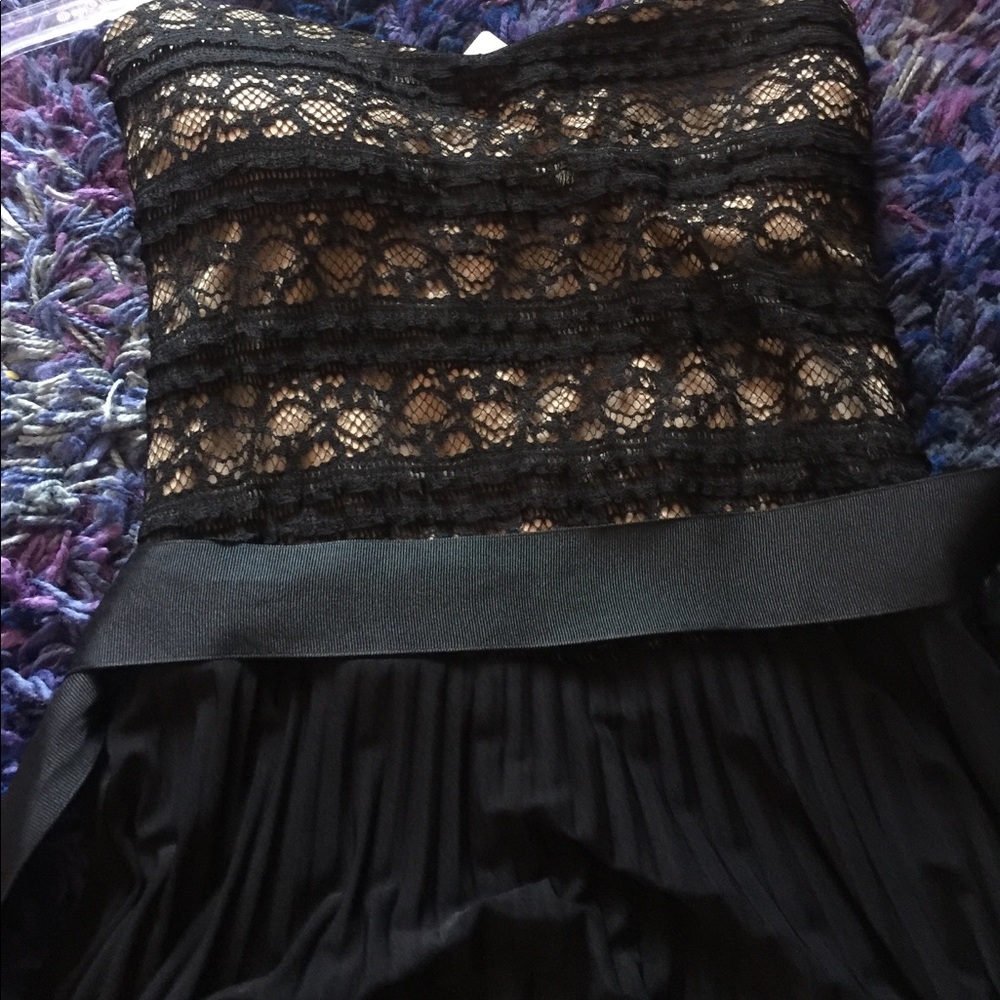 High low black and nude dress