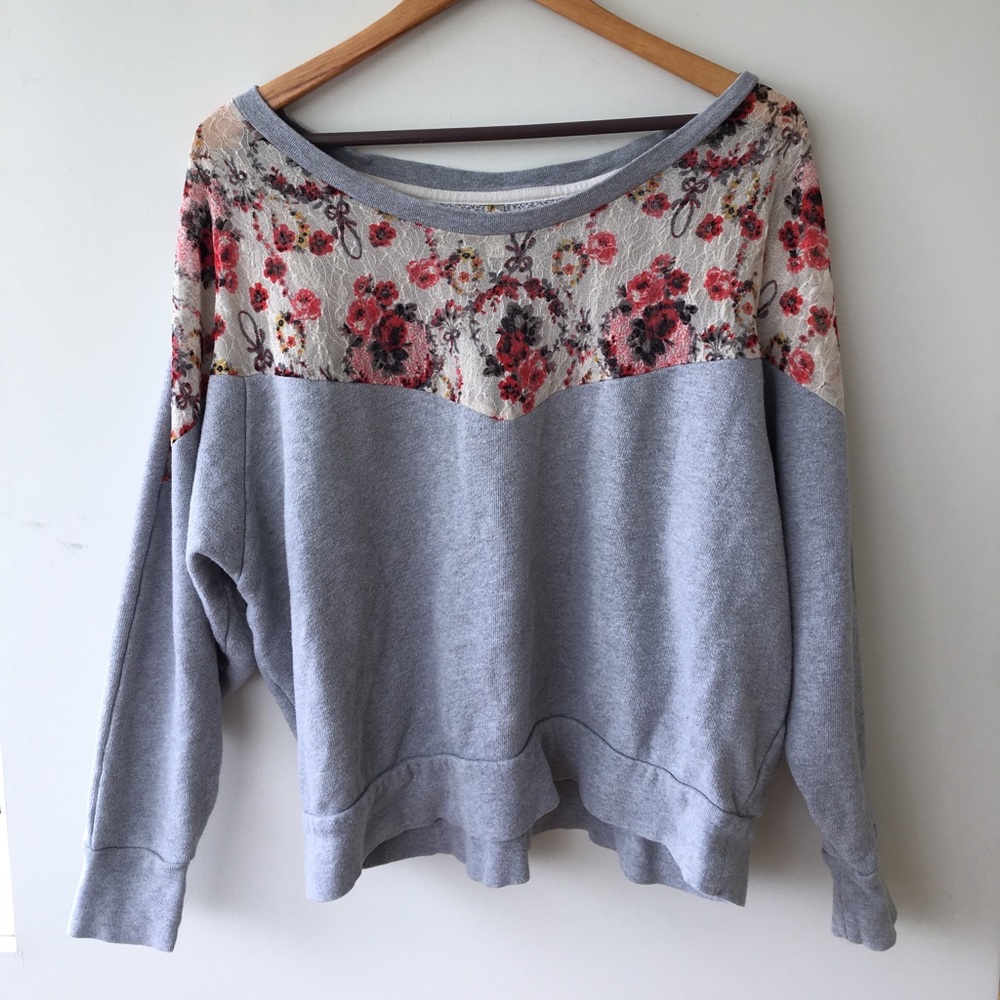 Free People old school grey sweatshirt