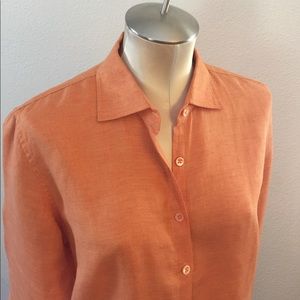 Orange linen top size m