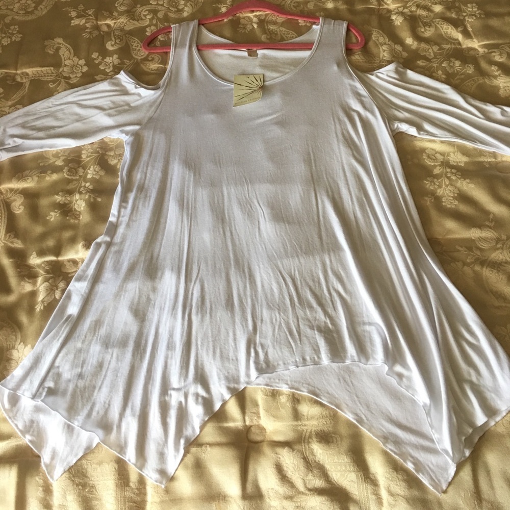 Boston Proper White Swingy Tunic L New W Tags