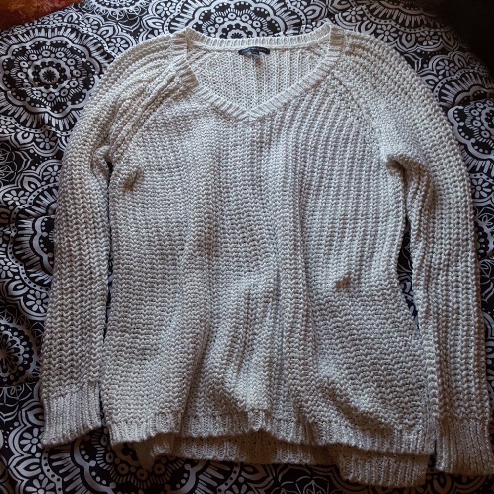 AEO - Cream and Silver Oversized Sweater