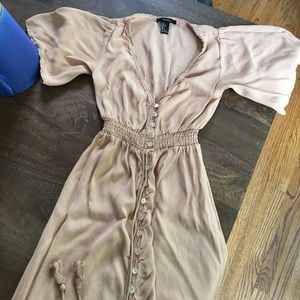 Long maxi peach/nude flowy dress