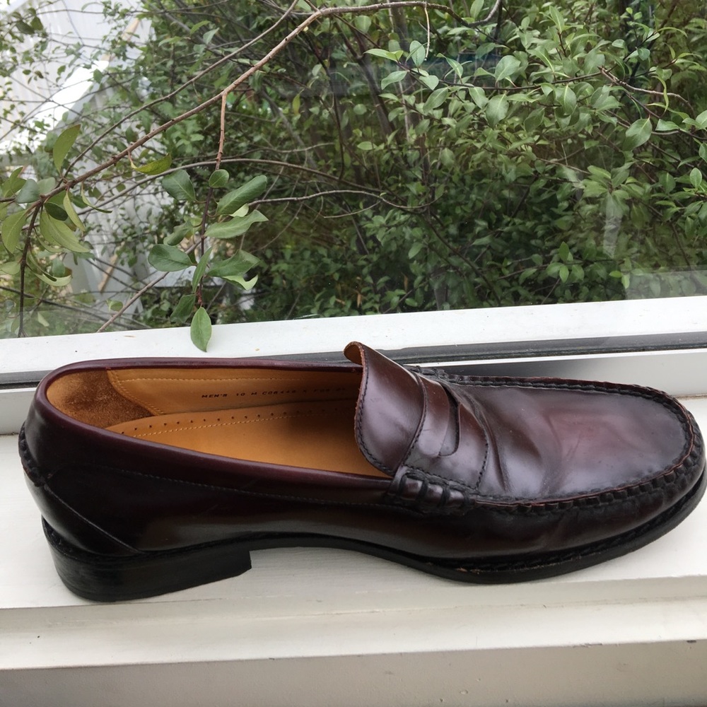 Cole Haan Mens Burgundy Penny Loafers