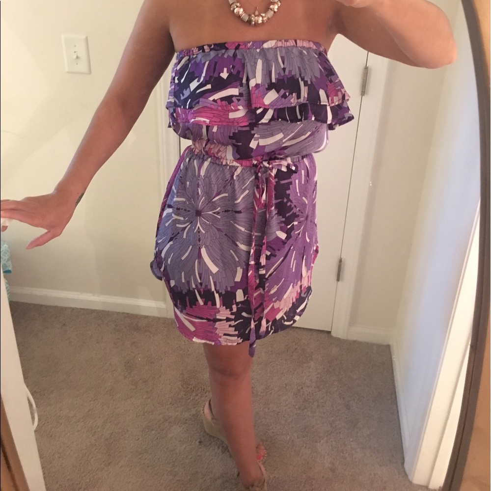 Floral print ruffle top dress