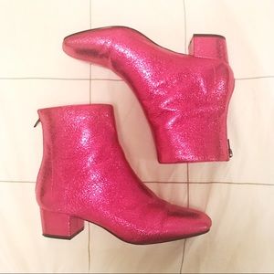 🌟 metallic pink top shop boots 🌟
