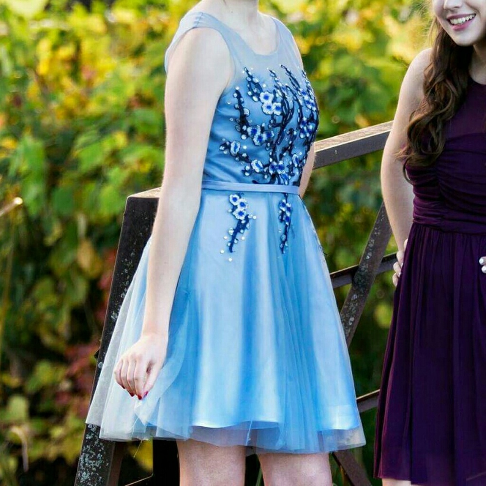 MUST GO Blue Illusion Homecoming Party Dress