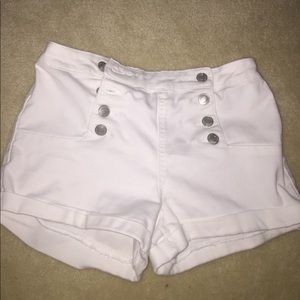 White highwaisted shorts