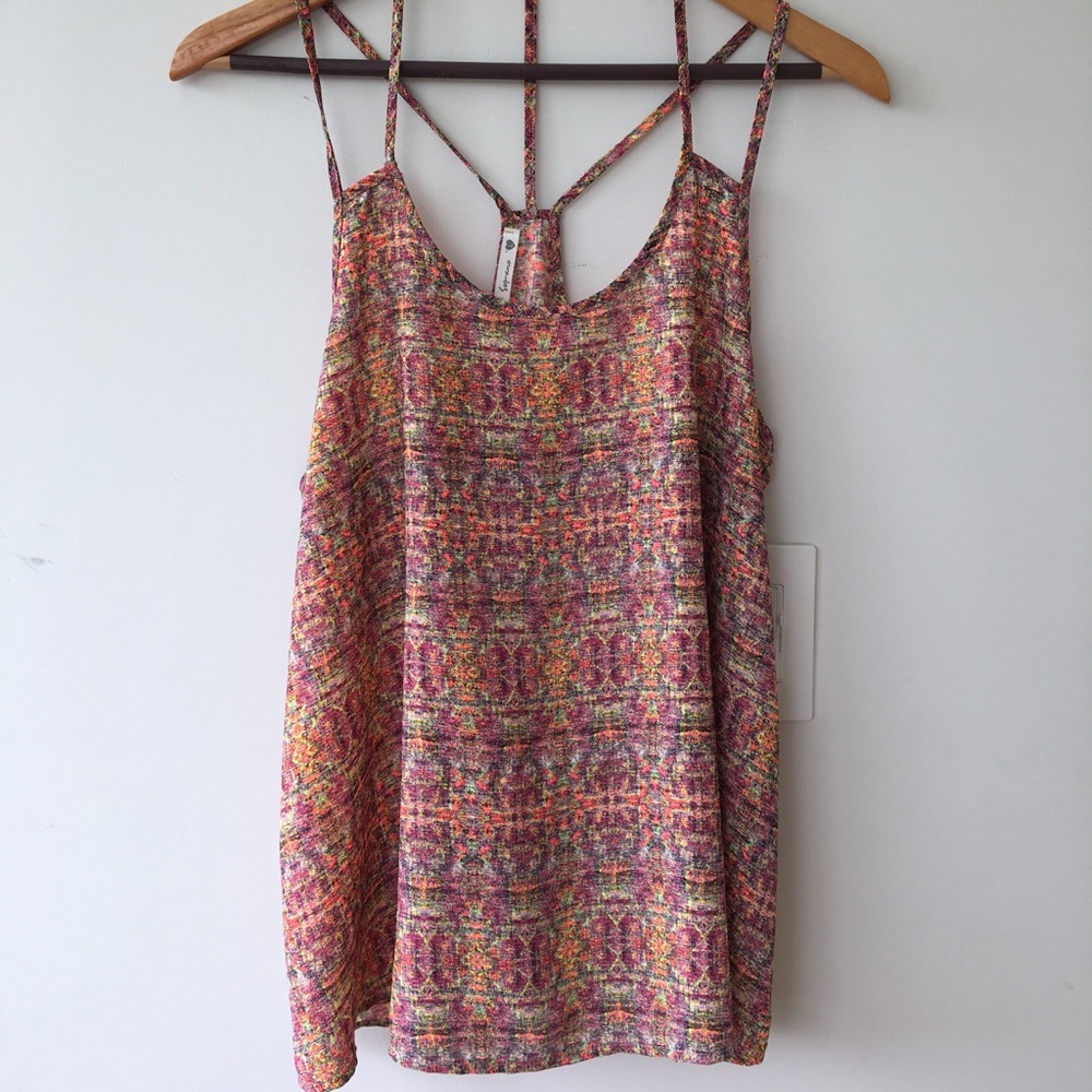 Silk colorful tank-never been worn