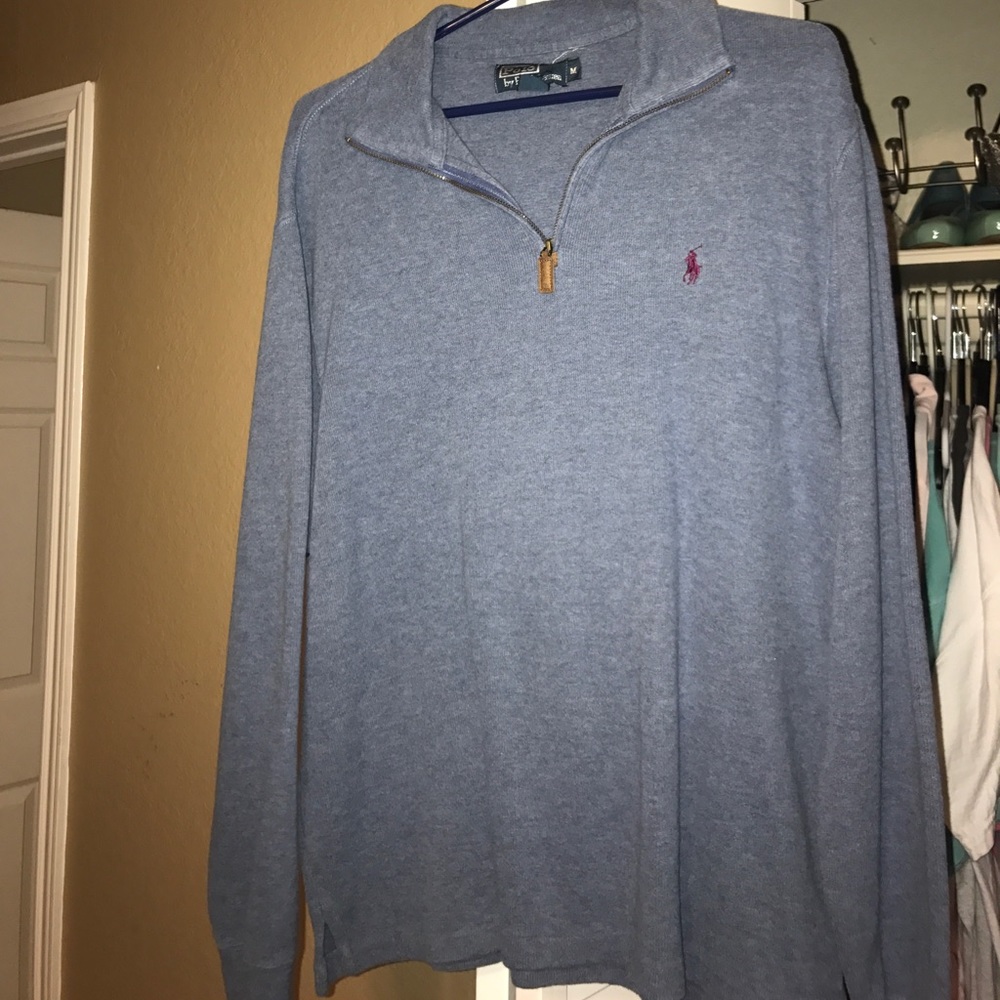 Polo half zipper pull over