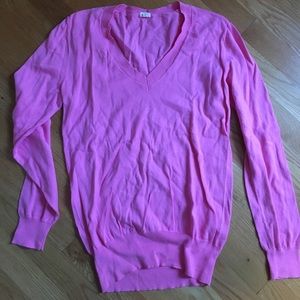 j.crew pink v-neck sweater