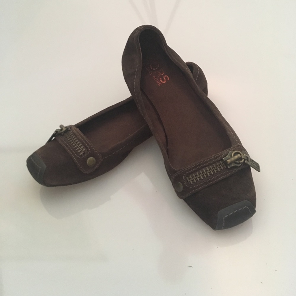 Kors Micheal Kors Brown Suede Flats