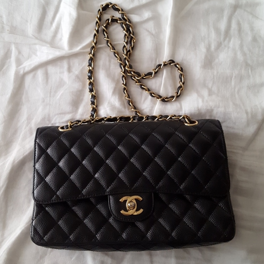 2.55 classic caviar gold hardware bag