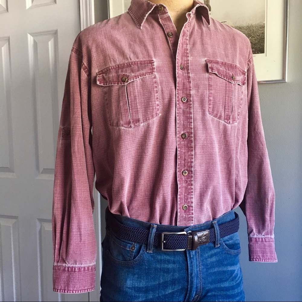 L.L. BEAN RED DENIM SHIRT