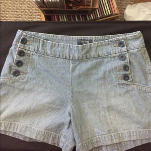 High waisted pinstripe shorts