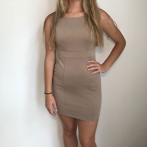Tan Forever 21 bodycon dress