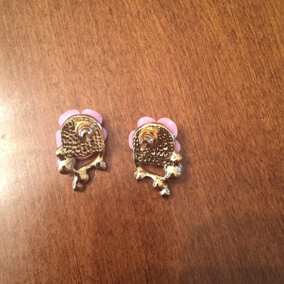 Pearl Rose Flower Crystal Stud Earrings💕 NEW - Picture 3 of 5