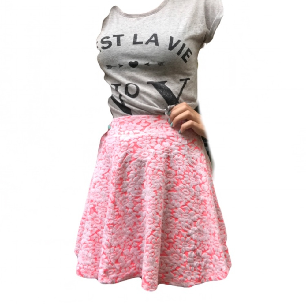 Neon Pink Skater Skirt