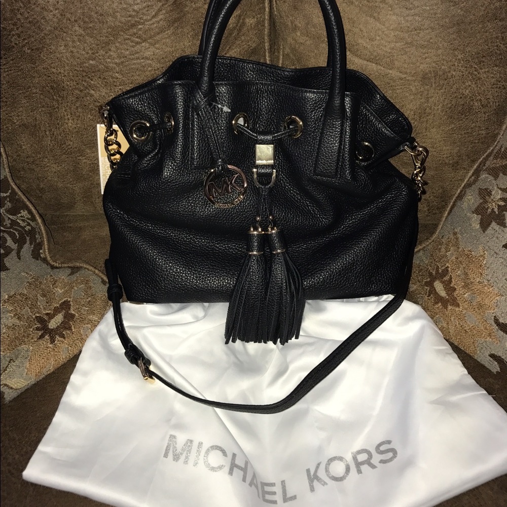 MICHAEL KORS CAMDEN BLACK PEBBLED LEATHER BNWT