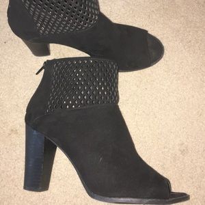 Black faux suede Report heels