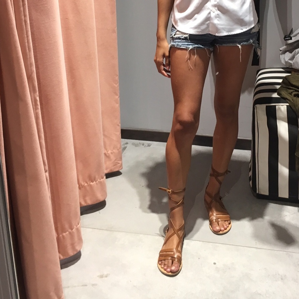 Ancient Greek Sandals tan gladiator sandals
