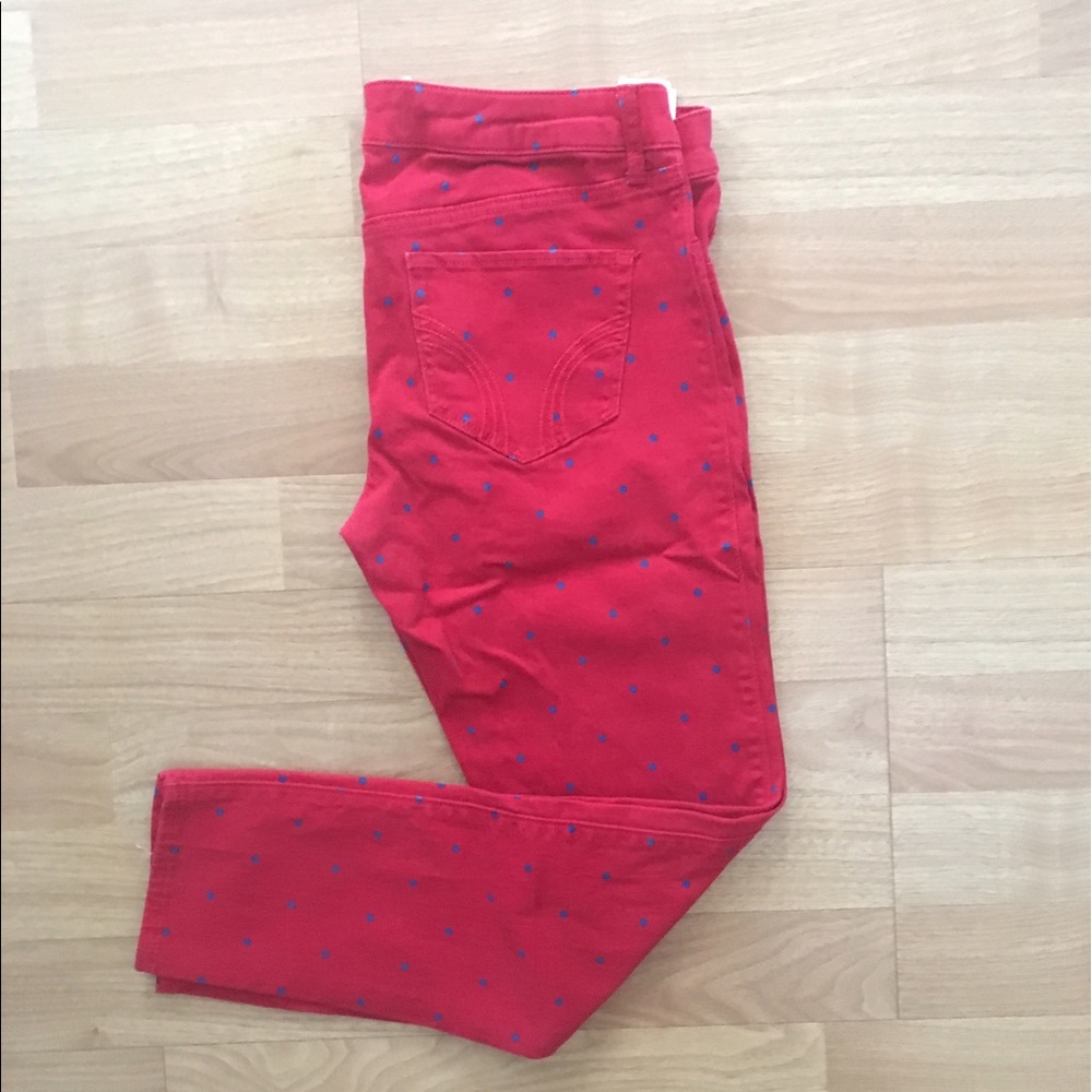Hollister Red & blue polka dot Jeans