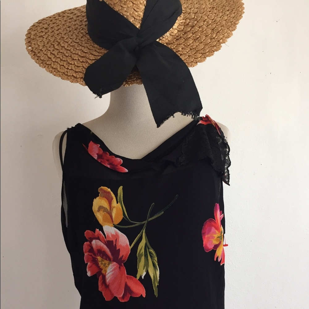 Vintage black floral dress