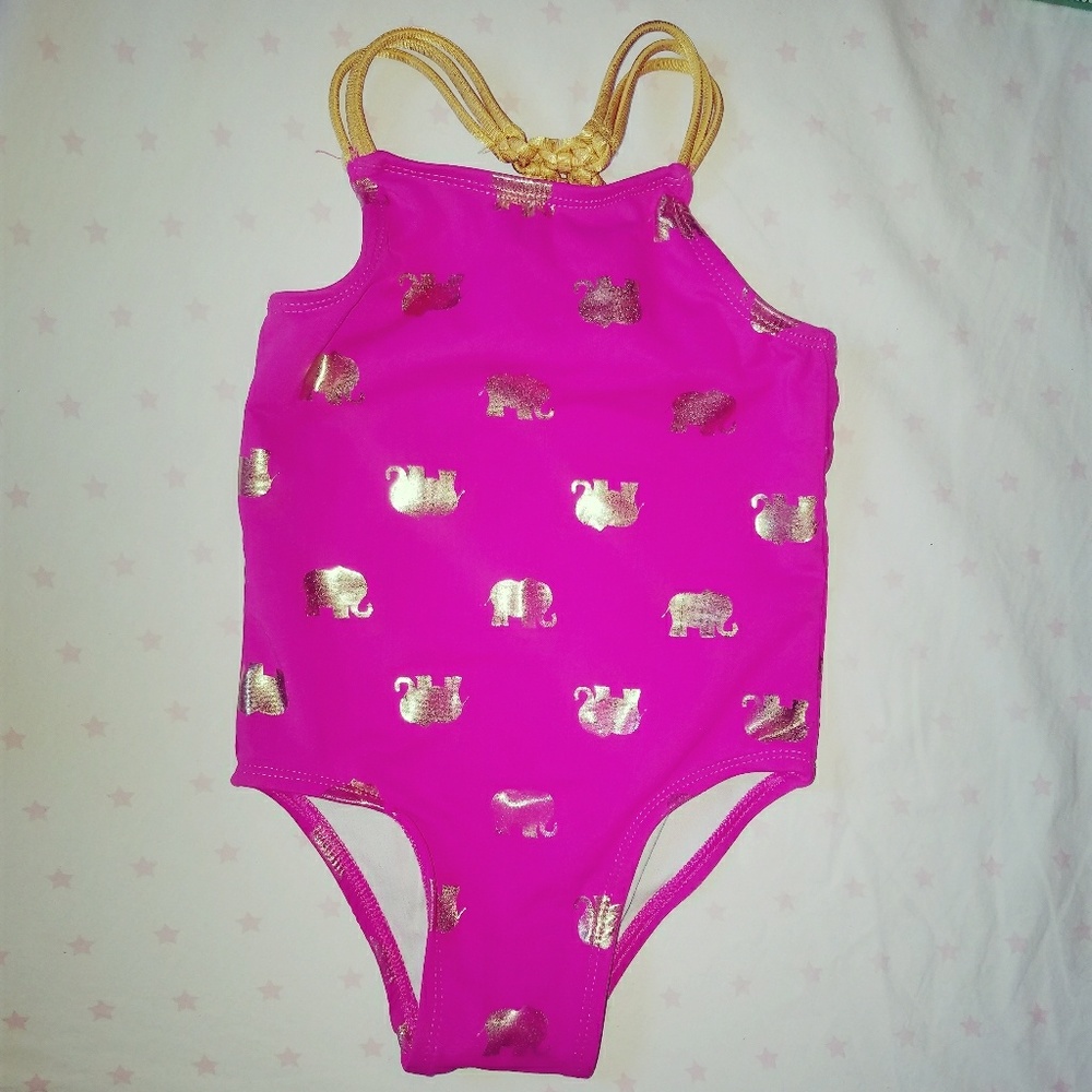 GOLD AND Pink Bathing suit